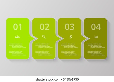 Vector lines arrows infographic. Lime template for diagram, graph, presentation and chart. Business concept with 4 options, parts, steps or processes.