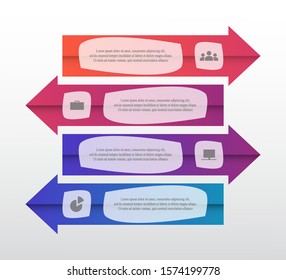 Vector lines arrows infographic. Template for diagram, graph, presentation and chart. Business concept with 4 options, parts, steps or processes.