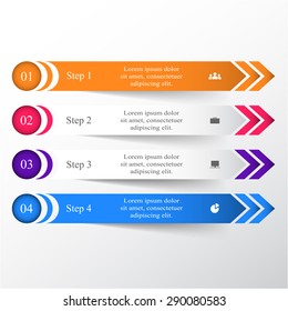 Vector lines arrows infographic. Template for diagram, graph, presentation and chart. Business concept with 4 options, parts, steps or processes.