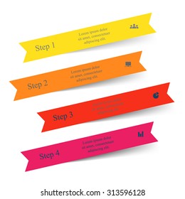 Vector lines arrows infographic. Template for diagram, graph, presentation and chart with 4 options, parts, steps or processes.