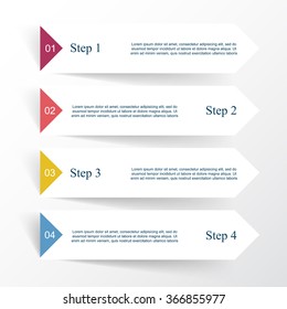 Vector lines arrows infographic. Template for diagram, graph, presentation and chart. Business concept with 4 options, parts, steps or processes.