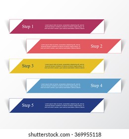 Vector lines arrows infographic. Template for diagram, graph, presentation and chart. Business concept with 5 options, parts, steps or processes.