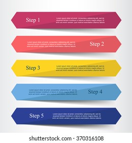 Vector lines arrows infographic. Template for diagram, graph, presentation and chart. Business concept with 5 options, parts, steps or processes.