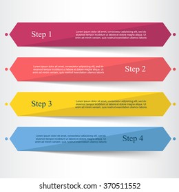 Vector lines arrows infographic. Template for diagram, graph, presentation and chart. Business concept with 4 options, parts, steps or processes.