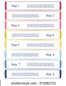 Vector lines arrows infographic. Template for diagram, graph, presentation and chart. Business concept with 8 options, parts, steps or processes.