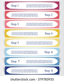 Vector lines arrows infographic. Template for diagram, graph, presentation and chart. Business concept with 8 options, parts, steps or processes.