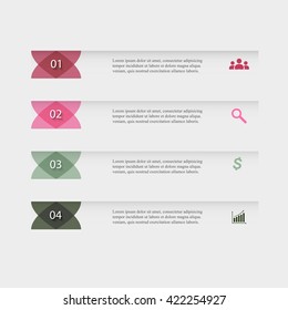 Vector lines arrows infographic. Template for diagram, graph, presentation and chart. Business concept with 4 options, parts, steps or processes.
