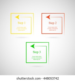 Vector lines arrows infographic. Template for diagram, graph, presentation and chart. Business concept with 3 options, parts, steps or processes.