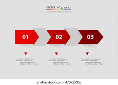 Vector lines arrows infographic. Template for diagram, graph, presentation and chart. Business concept with 3 options, parts, steps or processes.