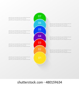 Vector lines arrows infographic. Template for diagram, graph, presentation and chart. Business concept with 7 options, parts, steps or processes.