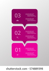 Vector lines arrows infographic. Template for diagram, graph, presentation and chart. Business concept with 3 options, parts, steps or processes.