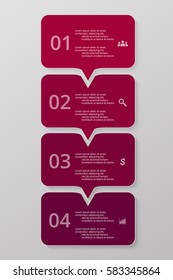 Vector lines arrows infographic. Template for diagram, graph, presentation and chart. Business concept with 4 options, parts, steps or processes.