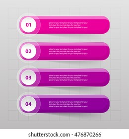 Vector lines arrows infographic. Violet template for diagram, graph, presentation and chart. Business concept with 4 options, parts, steps or processes.