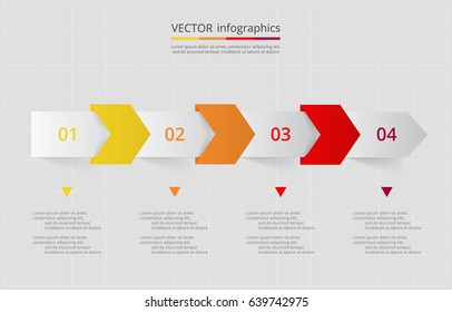 Vector Lines Arrows Infographic Template Diagram Stock Vector (Royalty ...