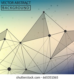 Vector Lines background dots with connections for your design. Molecule and communication background. Vector illustration