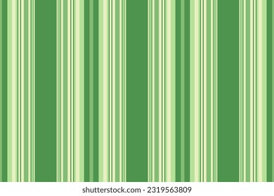 Vector lines background of fabric seamless pattern with a stripe textile texture vertical in green and light colors.