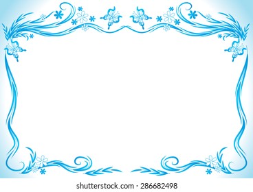 vector lines butterfly and flowers background