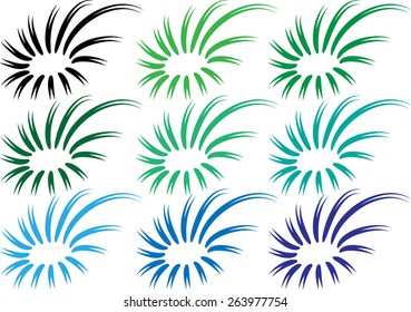 vector lines with colorful fire work