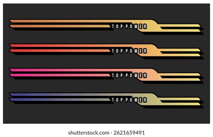 Vector Lines with colorful gradient, vehicle sticker print design.