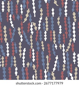 Vector lines with dots illustration seamless pattern
