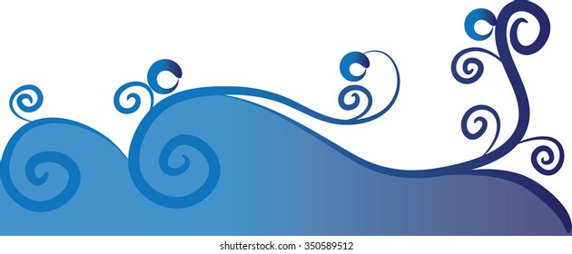 Vector lines drawing beautiful wave wind background