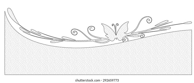 Vector lines drawing butterfly wing background