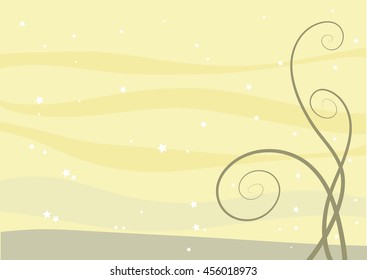 Vector lines drawing yellow wave background