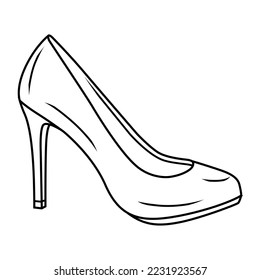vector lines form a beautiful and simple high heel