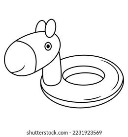 vector lines form a cute and simple child swimming float