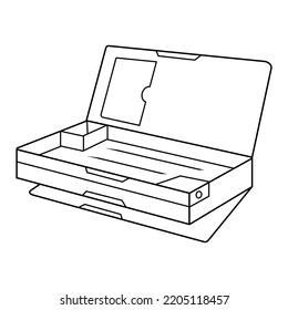 líneas vectoriales que forman una caja de lápiz