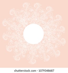 vector lines frame  circle pink