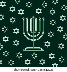 Vector lines greeting card - Hanukkah. Hanukkah design