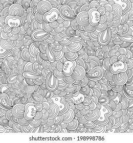 Vector lines hand drawn pattern. 