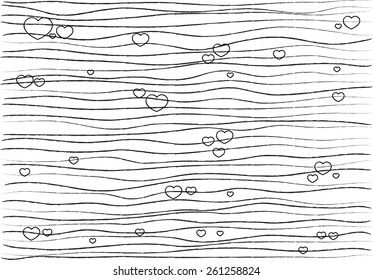 vector lines with heart shapes