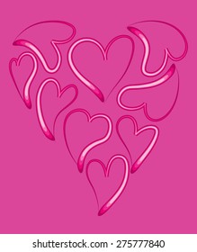 vector lines heart shapes