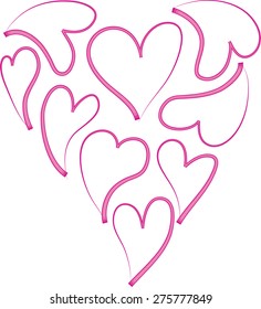 vector lines heart shapes
