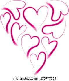 vector lines heart shapes