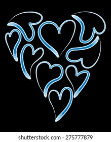 vector lines heart shapes