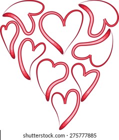 vector lines heart shapes
