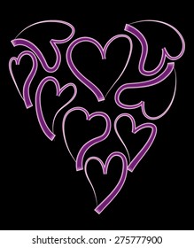 vector lines heart shapes