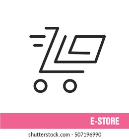 Vector Lines icon basket shop