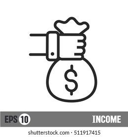 Vector lines icon income