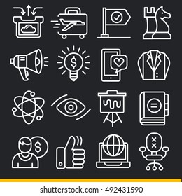 Vector lines icons pack collection