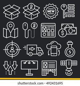 Vector lines icons pack collection