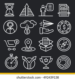 Vector lines icons pack collection