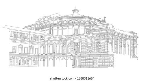 Vector Lines Illustration Mariinsky Theatre