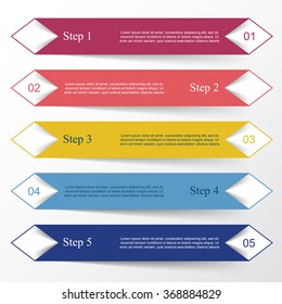 Vector lines infographic. Banner for diagram, graph, presentation and chart. Business concept with 5 options, parts, steps or processes.