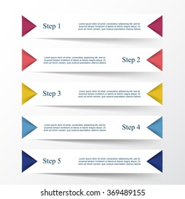 Vector lines infographic. Banner for diagram, graph, presentation and chart. Business concept with 5 options, parts, steps or processes.