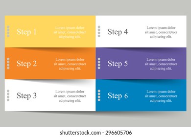 Vector lines infographic. Template for diagram, graph, presentation and chart. Business concept with 6 options, parts, steps or processes.