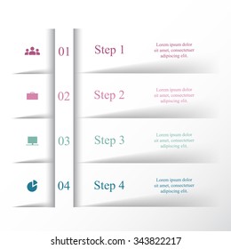Vector lines infographic. Template for diagram, graph, presentation and chart. Business concept with 4 options, parts, steps or processes.
